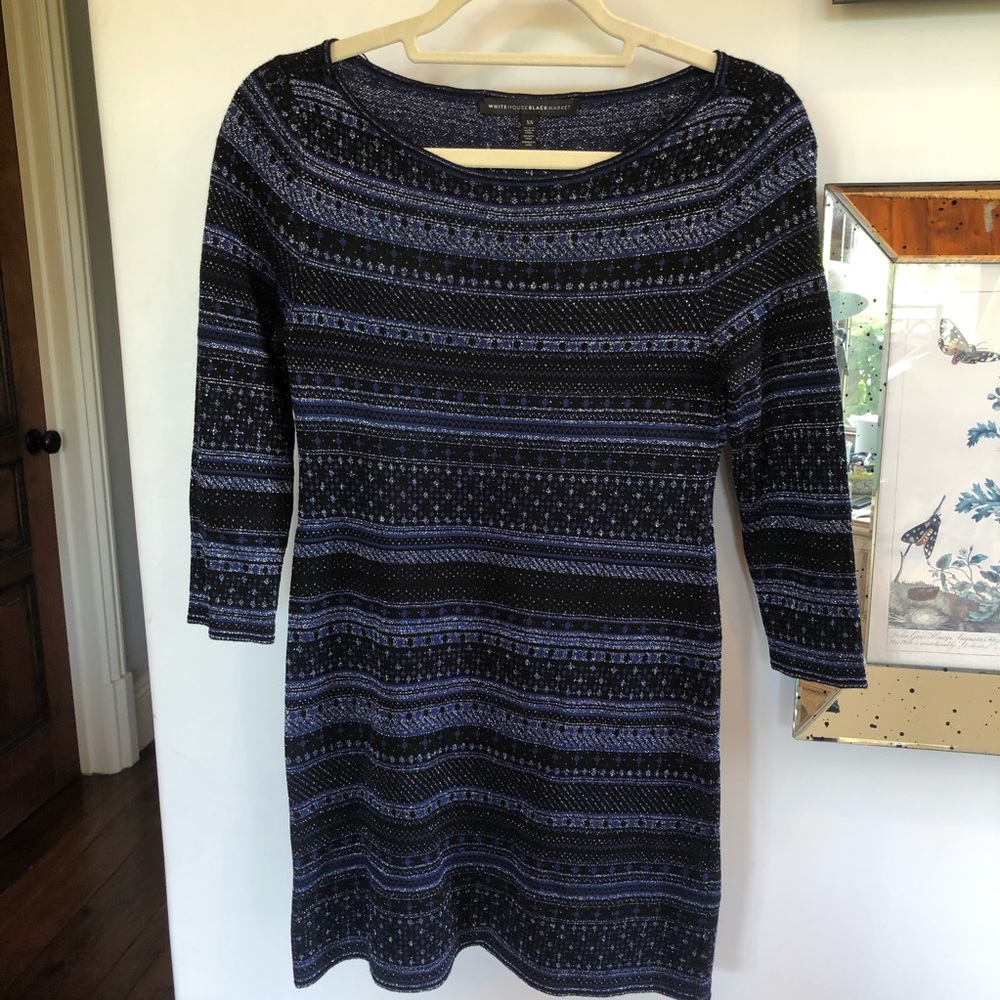 NWT Blue Stripe White House Black Market Dress